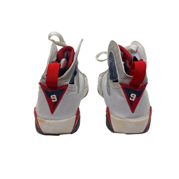 Men's Size US 11.5 - Jordan 7 Retro Olympic 2004 White Gray Black Red - Picture 4 of 12